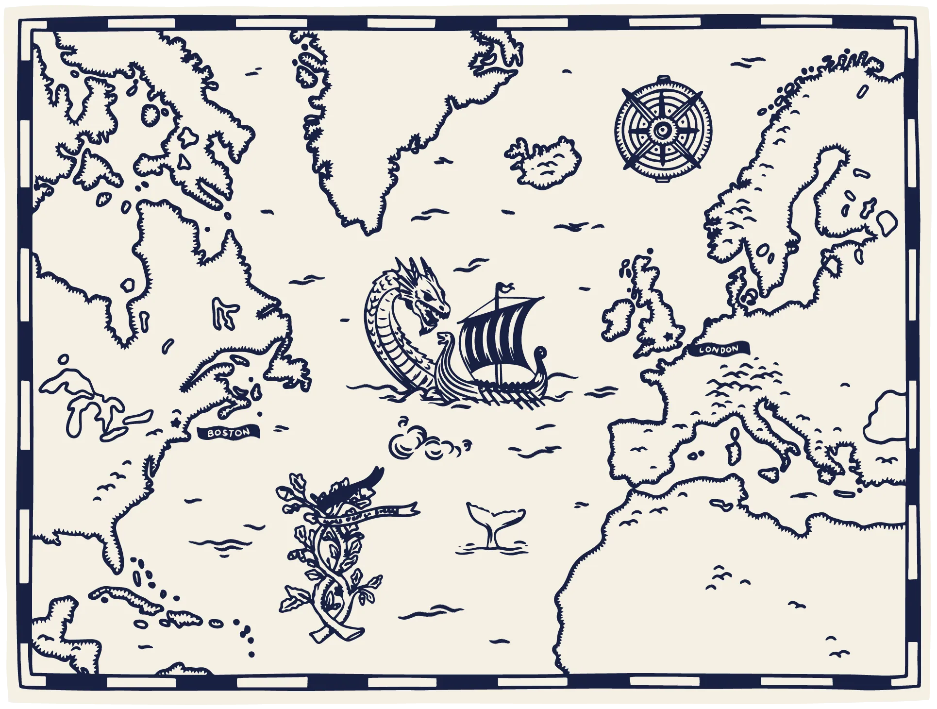 Animated horizontal map illustration